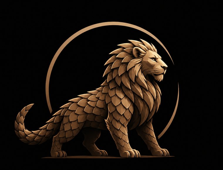 Pangolion Game Studios — scaled lion emblem
